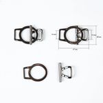 Пряжка-застежка 14 мм чер.никель мет. с кольцом, 10 шт