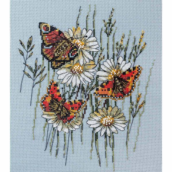 Набор для вышивания нитками Hobby&Pro, Бархатные лепестки 18х21 см