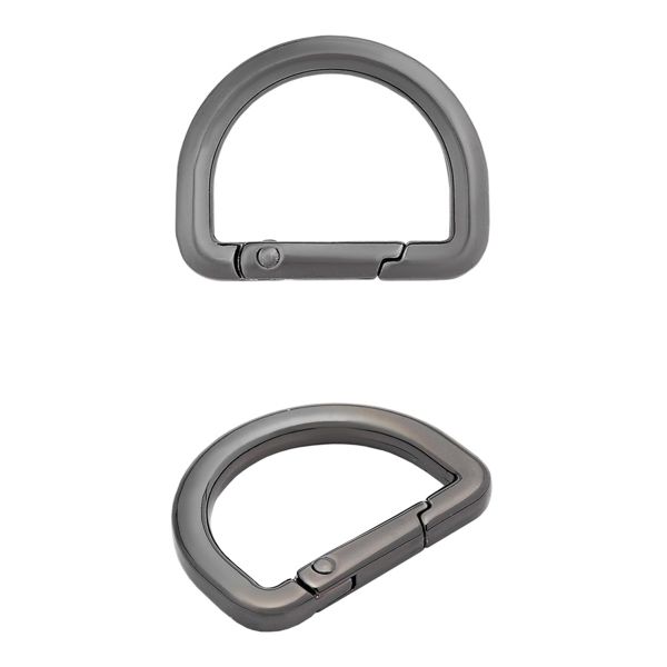 Карабин металл полукольцо 25 мм, олово (черный никель), MB_2232, 6 шт
