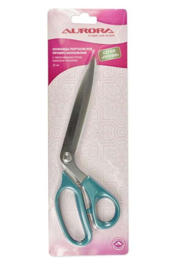 Ножницы закройные (портновские) 25 см, Профи с увеличенным углом наклона рукояти, AU 908-100, Aurora, 1 шт