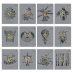 Комплект тетрадей со справочными материалами Архивариус, пластик.обл. 320мкм с тис.золот.фольгой. A5 48 л. 12 шт на скобе 65 г/м², белизна 100% 1 шт клетка/линия, 01889 12 предметов, Светоч Т300