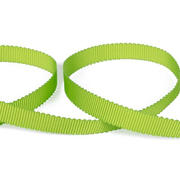 Лента репсовая (в рубчик) с зубчатым краем 10.0 мм, 25±1 метров, 550 зеленый неон, Gamma PTGR-10