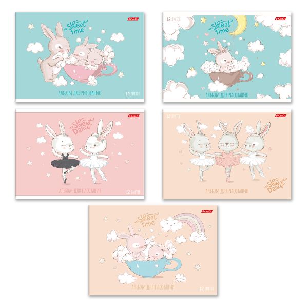 Альбом для рисования 100 г/м², A4 29х20.5 см, 12 л. на скобе, 10 шт, Хвостики 000647, Светоч 12АЛСК4_1_3_9