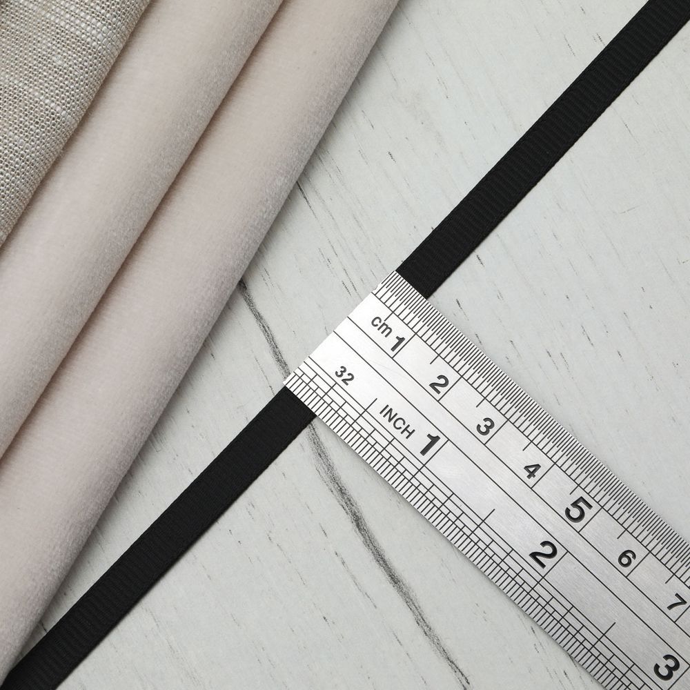 Лента репсовая (в рубчик) 6.0 мм, 160 черный, уп.18,28 м