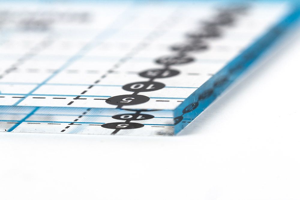 Линейка для пэчворка 15х5 см, пластик, Gamma QRL-06