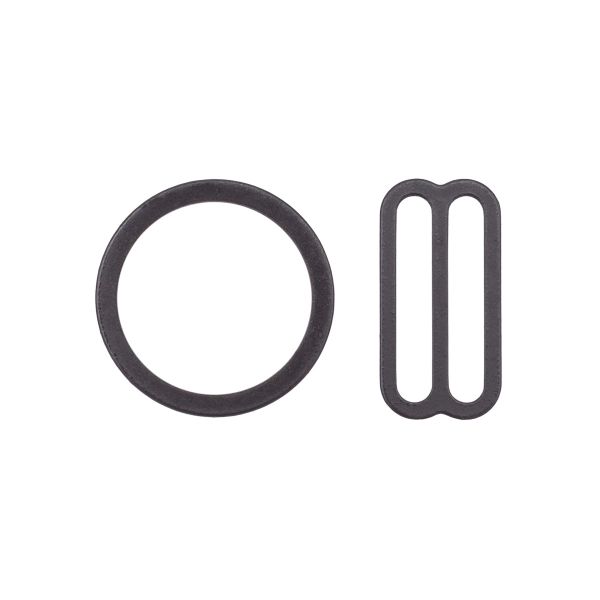 Набор фурнитуры для бюстгальтера металл (кольца ⌀18 мм + регуляторы 19 мм по 4 шт), 111 шок.корич., 27761