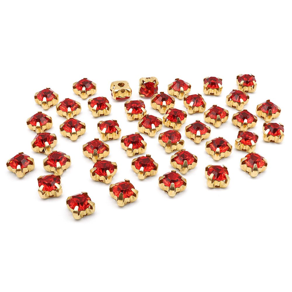 Хрустальные стразы в цапах/золото, 6мм, 40 шт/упак, Astra&Craft (11 красный), 4AR169/176