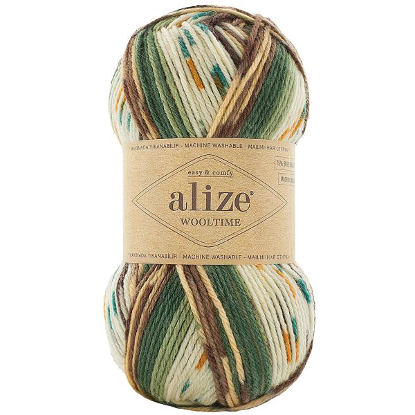 Пряжа Alize (Ализе) Wooltime / уп.5 мот. по 100 г, 200 м, 11021 секционный