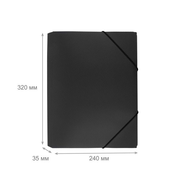 Папка на резинке A4 600 мкм 35 мм, эффект 3D, 5 шт, черный EC210400001, Expert Complete черный EC210400001