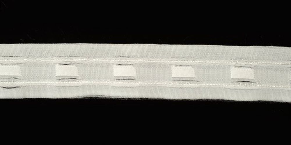 Лента шторная 32 мм, сборка: карандаш арт.09с3546 цв. белый рул. 100м