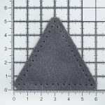 Заплатки пришивные из замши, треугольник равносторонний 6см с перфорацией, 2 шт, 100% кожа, 26 серый, 59116