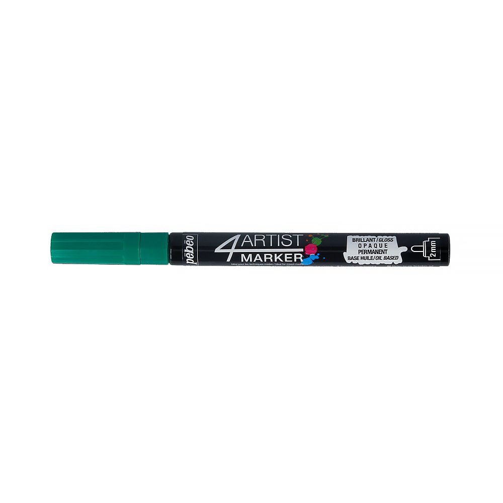 Маркер художественный 4Artist Marker на масляной основе 2 мм, перо круглое 6 шт, 580018 т.зеленый, Pebeo
