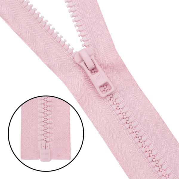 Молния трактор Arta Т6 (6 мм) 1 зам., разъем., 40 см, (2076), A811 св. розовый, НОВЫЙ МАТОВЫЙ ЗАМОК, уп.5 штук