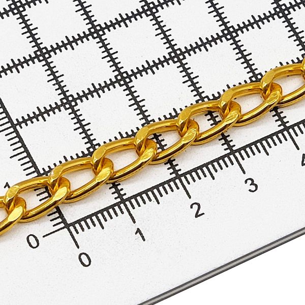 Цепь алюминиевая 11,6х6,7 мм, 10 м, золото