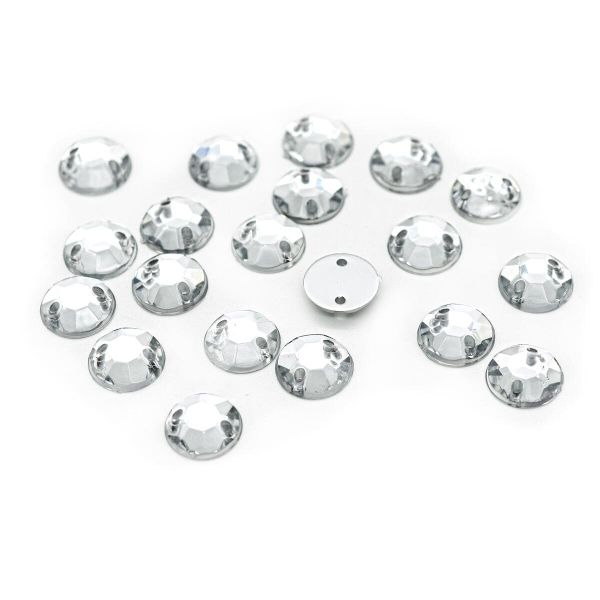 Стразы пришивные, акриловые, 8мм, 20 шт/упак (круглые) Astra&Craft (N38 прозрачный)