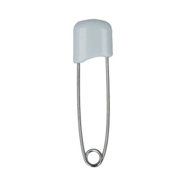 Булавки английские безопасные 40 мм, 6 шт, 02 белый, Gamma BUKS-006