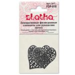 Филигранные элементы 1.7 см, сердце, 4 шт, под золото, Zlatka FDP-018