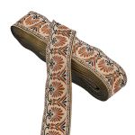 Лента (тесьма) жаккардовая 33.0 мм / 10±0.5 метров, бежево-красный, 3AR2681