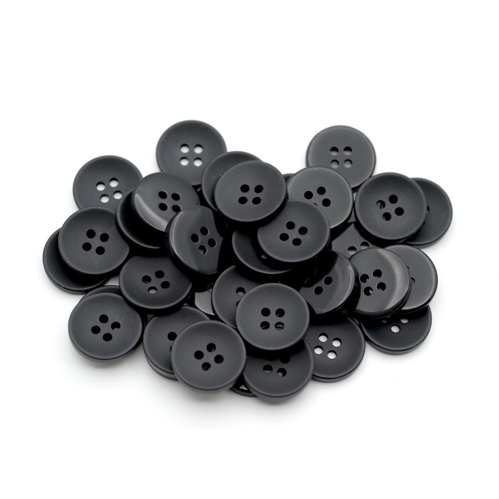 Пуговицы 4 прокола 32L (20мм), (Black (черный)), 36 шт
