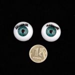 Глаза для кукол и игрушек с ресницами, TR-22, цв. зеленый, уп. 10 шт