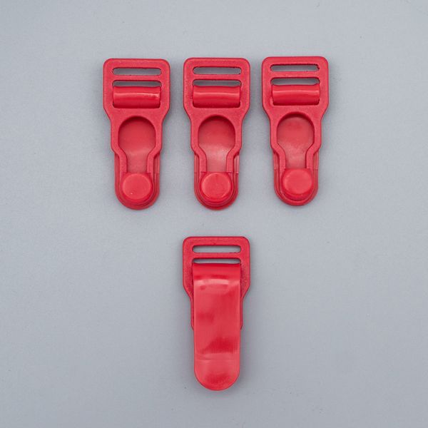 Зажим чулочный 12 мм, 4 шт, цв.100 красный, 27536