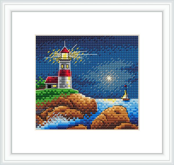 Набор для вышивания нитками МП Студия (Жар-птица), Лунная ночь 11х10 см