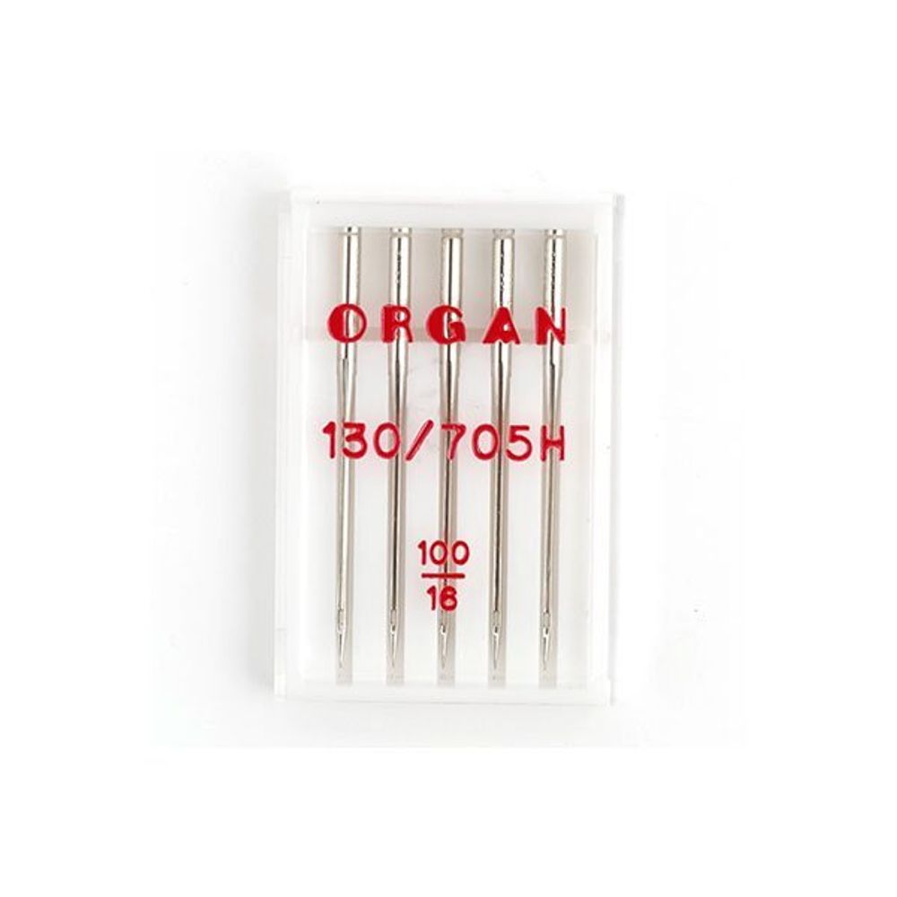 Иглы Organ, универсальные №100 для бытовых швейных машин, уп. 5 игл