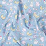 Ткань для пэчворка Peppy Молочные сны фланель, отрез 100х110 см, 175 г/м², МС-16 голубой, Peppy