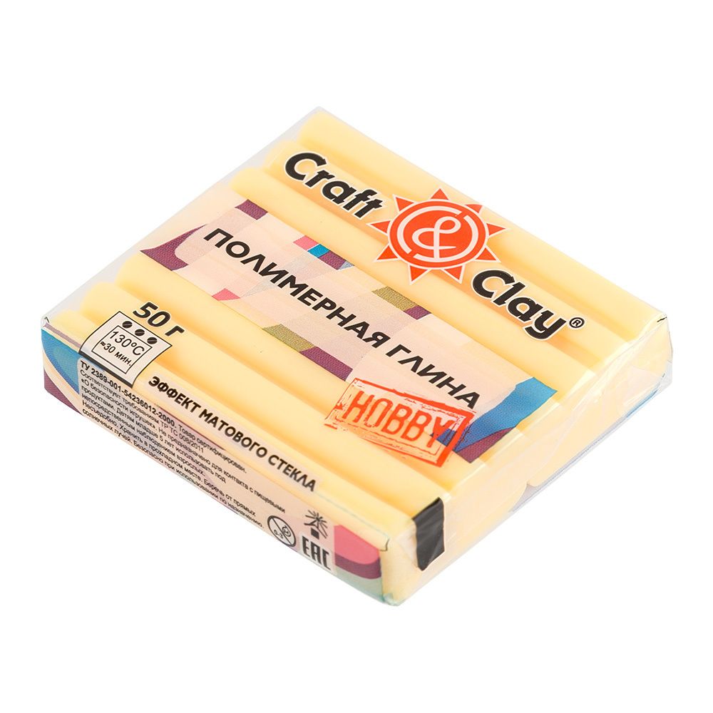 Полимерная глина эффект матового стекла 50 г, 1403 липовый мед, Craft&amp;Clay CCH