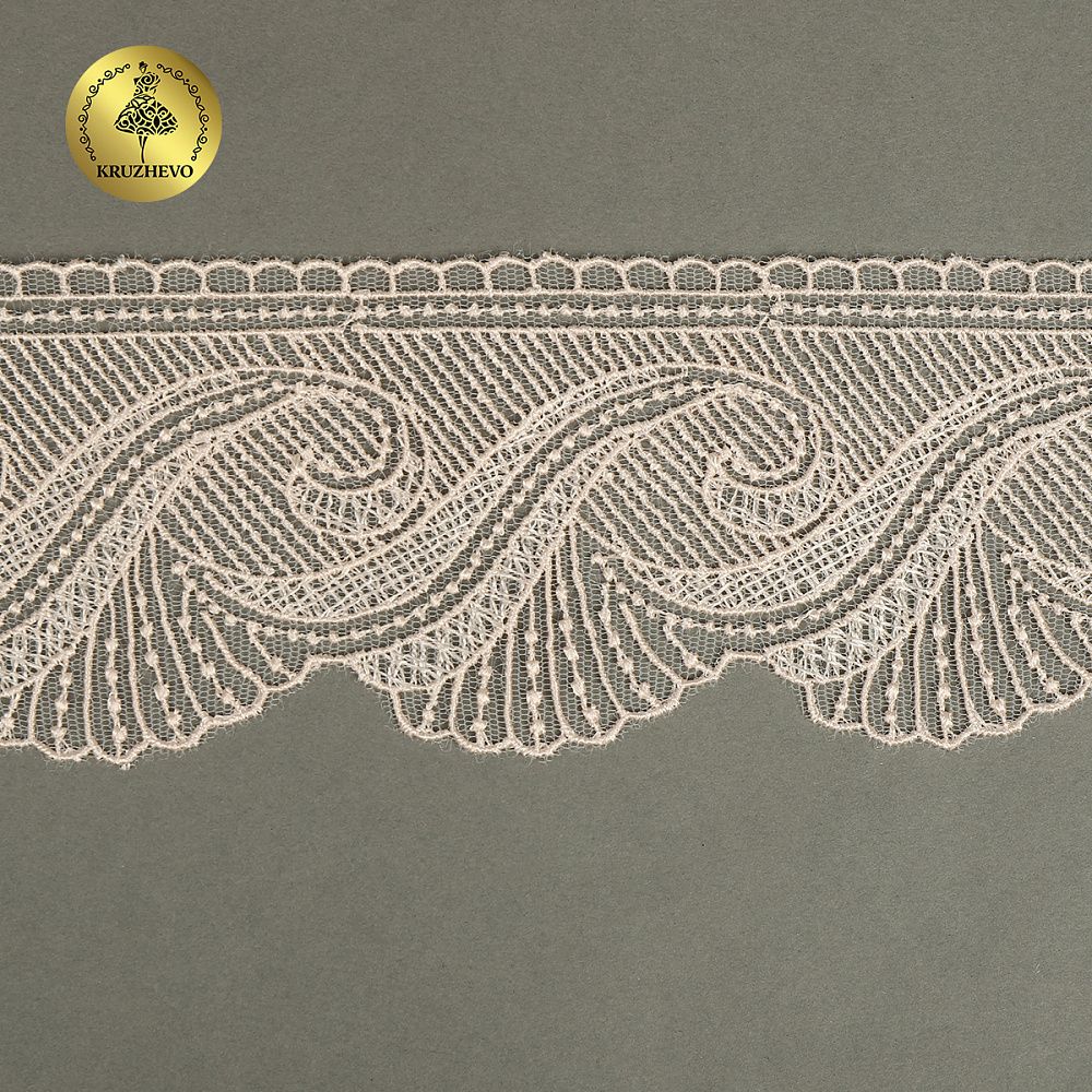 Кружево на сетке арт.TR.2107 70мм цв.св.розовый уп.13,5м, Kruzhevo