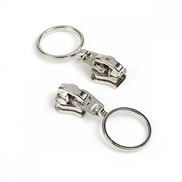 Слайдер (замок) для молнии трактор Т5 (5 мм), кольцо, цв.никель уп.500 шт, Mzipp