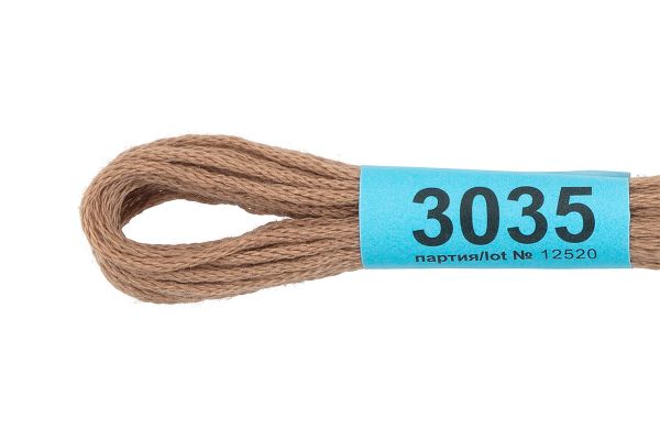 Мулине Gamma 100% хлопок, цв.3035 св.коричневый, 24 мотка по 8 метров