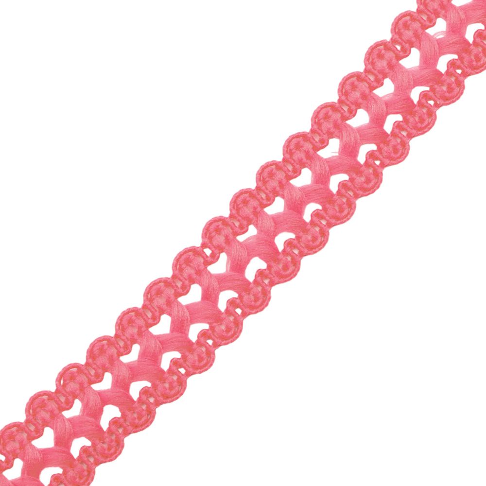 Тесьма отделочная вязаная 17 мм, 10 м, розовый