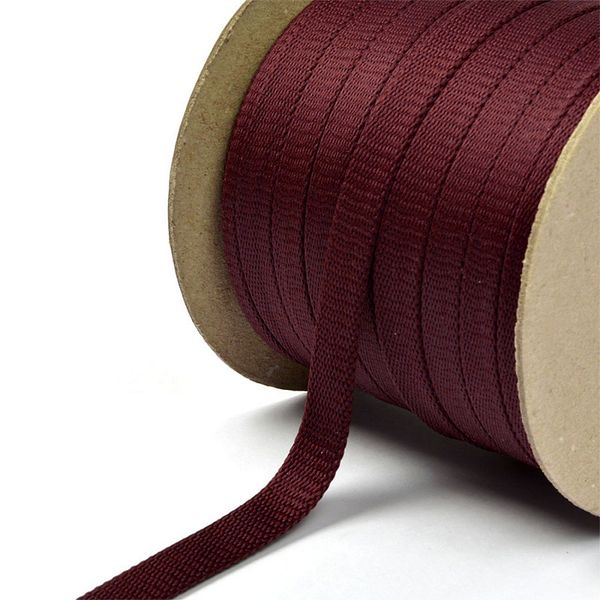 Шнур полиэфир плоский ⌀12.0-15.0 мм / 50 метров, 06с2341 гранатовый