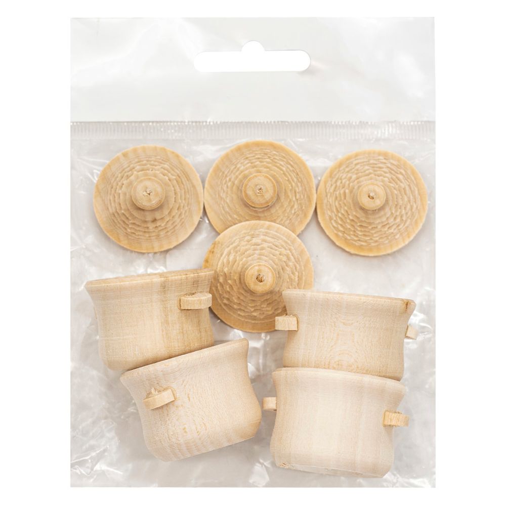 Заготовка из дерева Кастрюля мини, h3,3х3,7х3,5см, 4 шт