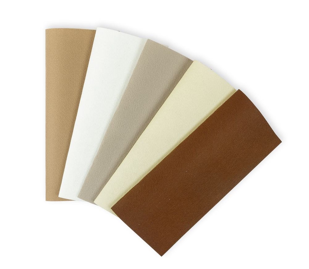 Фетр листовой жесткий 1.2 мм, 27х30 см, 5 шт, Плюшевый мишка, Gamma FKS12-27/30