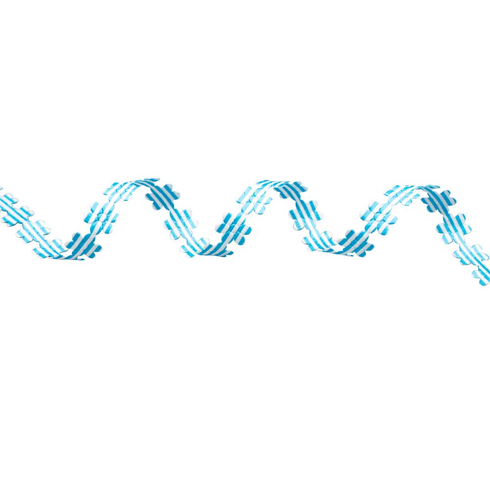 Лента фигурная Цветочки, 18.0 мм / 25 м (03 синий/белый), YH114