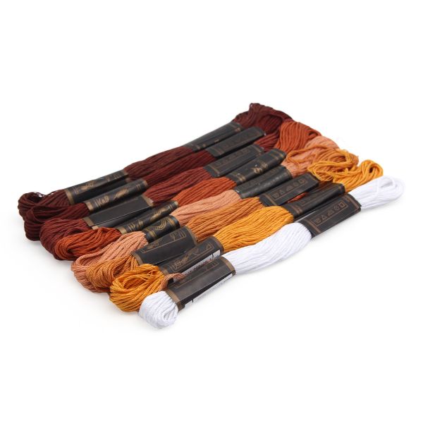 Набор мулине 8 шт / 8м Bestex, коричневый микс (№4)