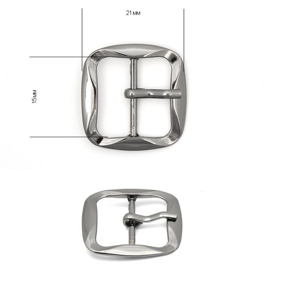 Пряжка ременная металл 15 мм (внешн. 21х21 мм), 20 шт, TBY.1668, т.никель