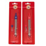 Чертежный набор KOH-I-NOOR для начальных классов, циркуль, зап.стержни 05901B0100BL