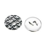 Пуговицы на ножке пальтовые, черный/серебро, 48L (черный), 24 шт