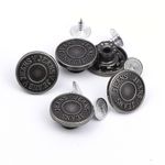 Пуговицы джинсовые ⌀17 мм, фиксированная ножка, сталь, античное серебро, 100 шт