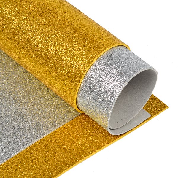 Фоамиран глиттерный (набор) 2 мм ассорти №3 20х30 см, уп. 10 шт