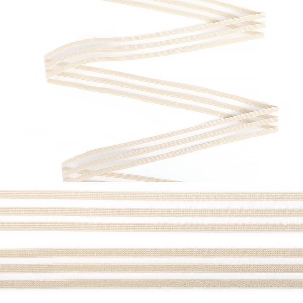 Резинка декоративная с прозрачными вставками 20.0 мм / 30 метров, нейлон, шок-коричневый F307