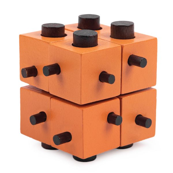 Головоломка деревянная, 1 шт, Восьмиугольный блок 16 элемент, Delfbrick DLS-15