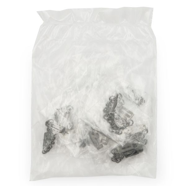 Вешалка-цепочка для одежды 70х5 мм, металл, титан цв.07-2, 10 шт, ГДЖ1514