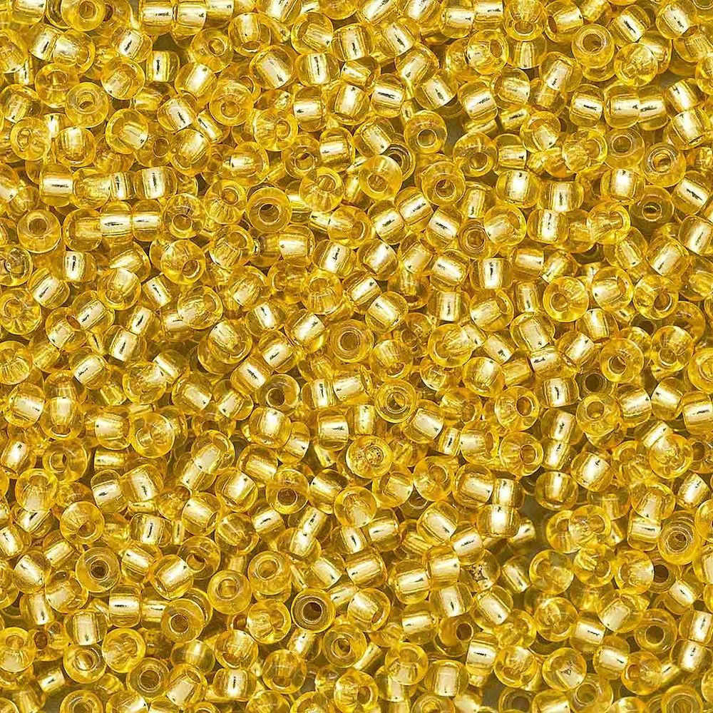 Бисер Preciosa прозрачный цв. с серебр. Центром 10/0 (2.3 мм), круг.отв, 20гр, уп.5 шт