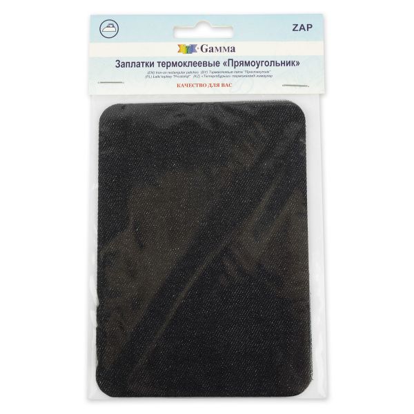Термозаплатка Прямоугольник 14х10 см, ZAP, №01 джинс т.синий, Gamma ZAP