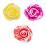 Цветочек-розочка мраморная из фоамирана 38 мм, микс №10, 3 цвета, 24 шт