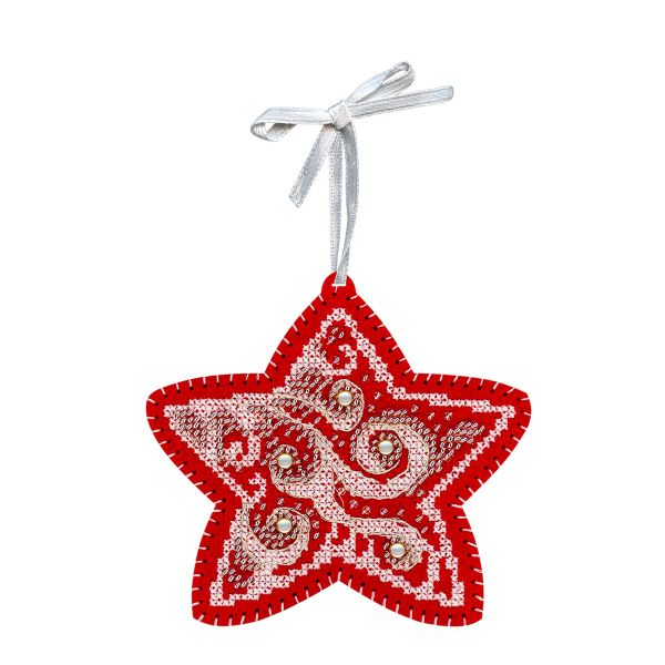 Набор для вышивания нитками МП Студия, на фетре Морозные узоры. Звёздочка 10х11 см